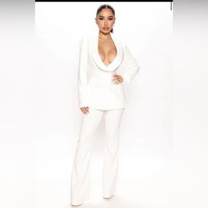 Boss Moves Blazer Pant Set White